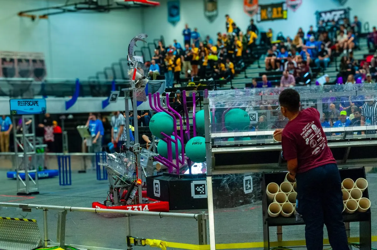 The 2025 robot competing in REEFSCAPE