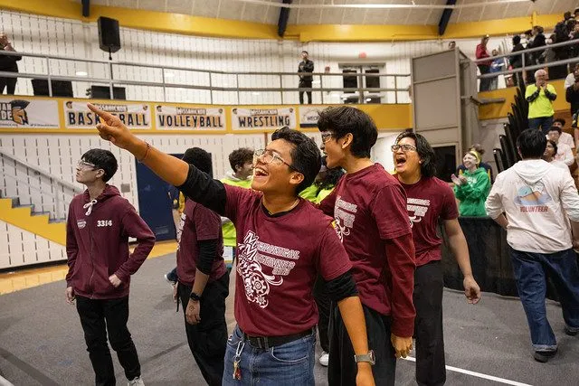 Students cheering at the Ramp Riot competition