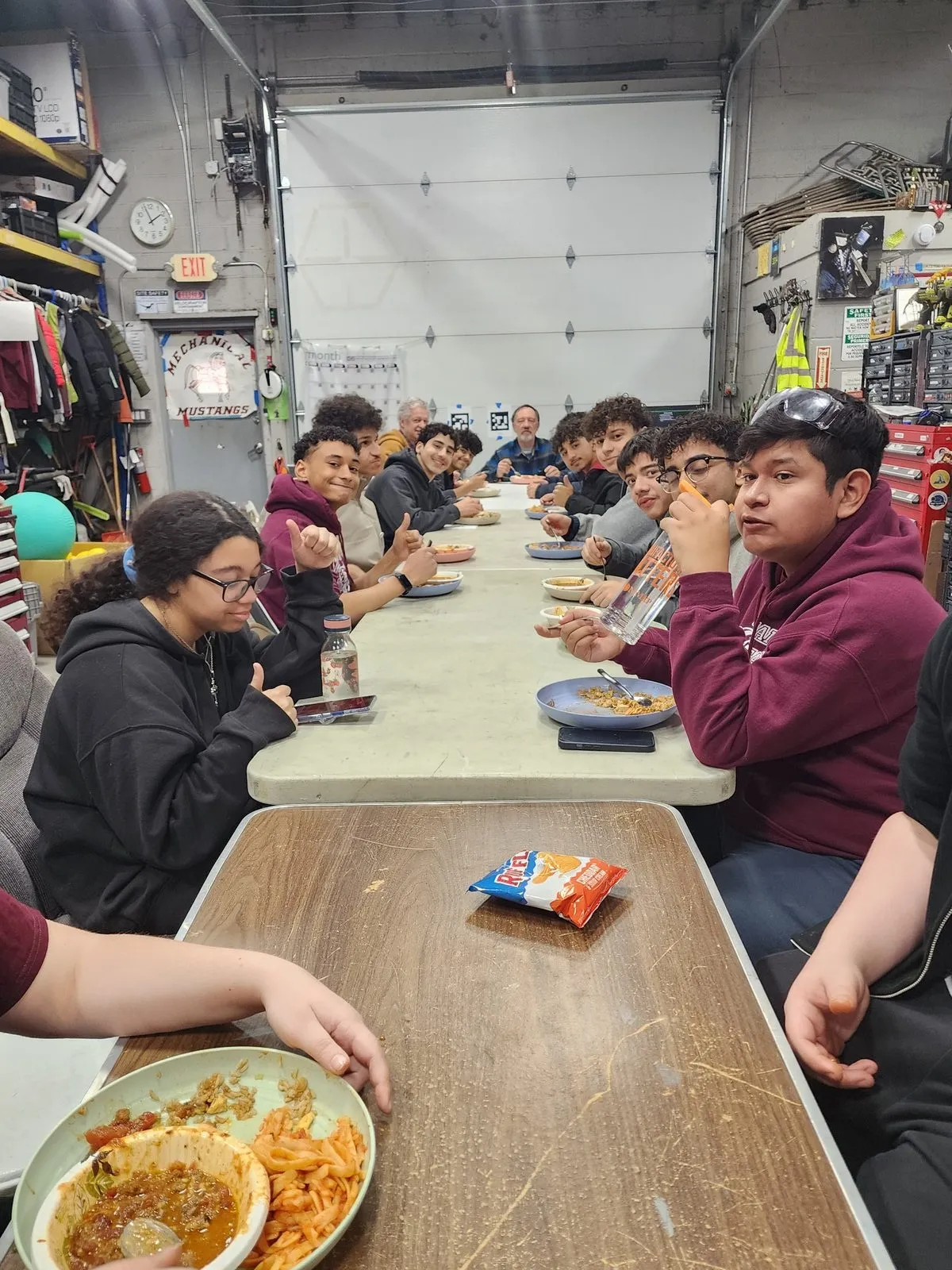 Team dinner in the shop